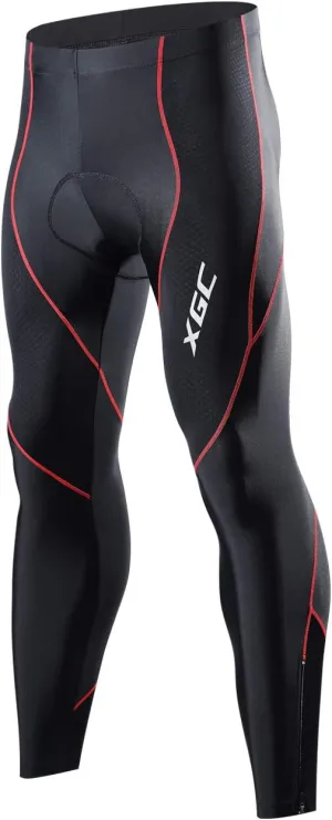 XGC Men's Long Cycling Pants Trousers Bike Pants Trousers Tights Legging with 4D Sponge Padded