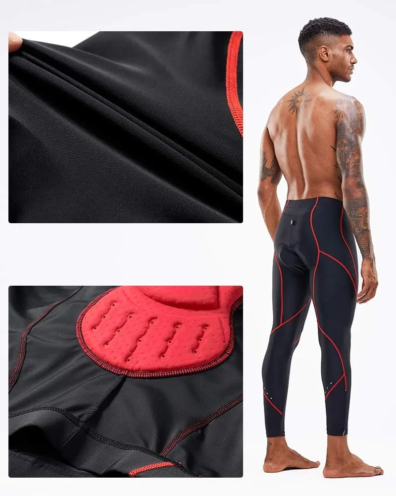 XGC Men's Long Cycling Pants Trousers Bike Pants Trousers Tights Legging with 4D Sponge Padded