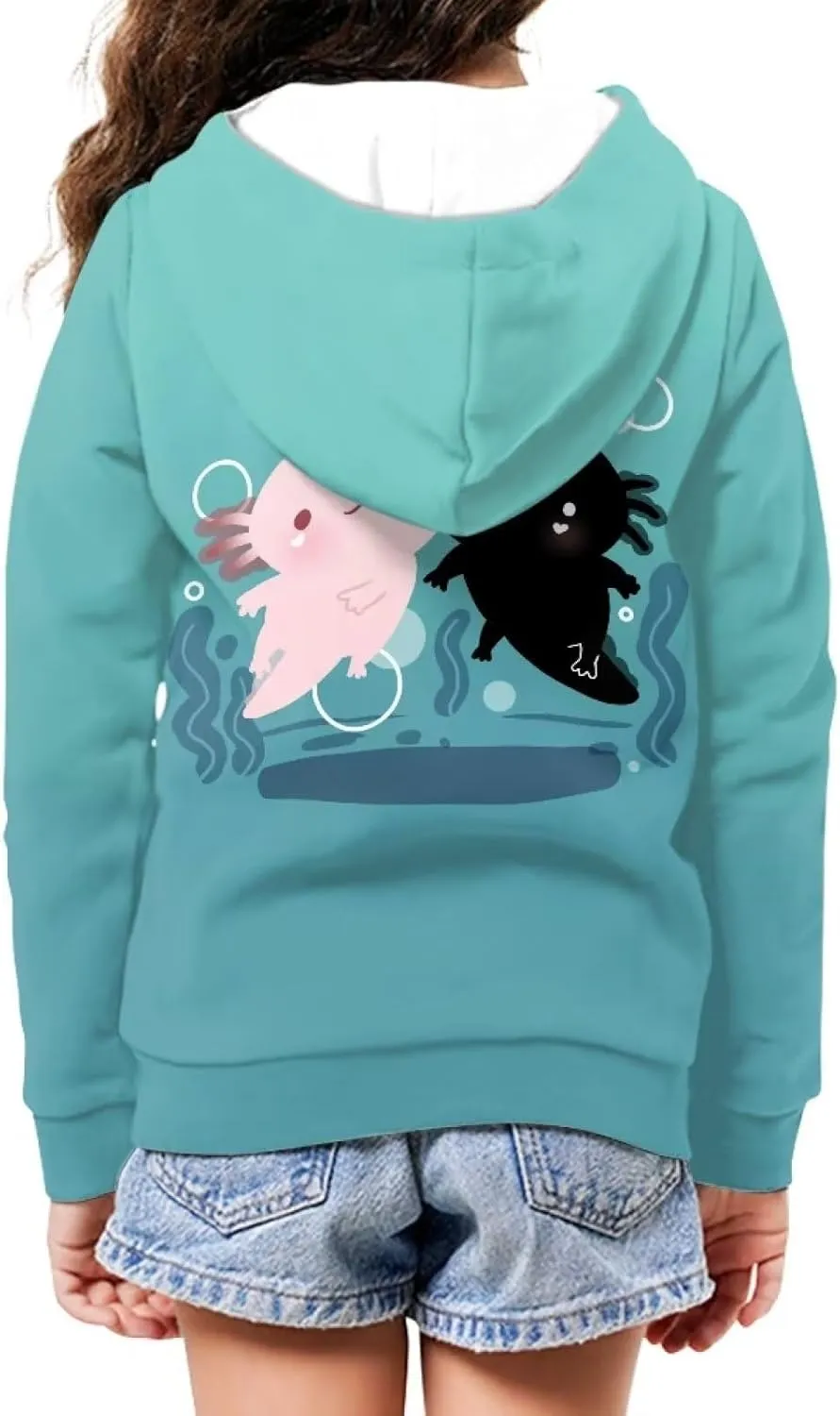 Yewattles Unisex Boys Girls Zip Up Hoodies Sweatshirts Long Sleeve Printed Top with Pockets Thin Coat for Age 6-16 Kids