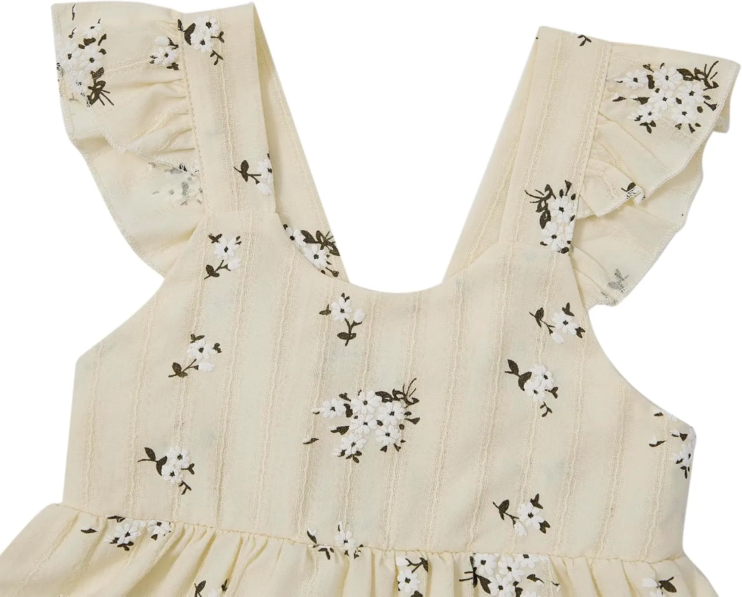 Zando Toddler Dress for Girls Ruffle Sleeveless Baby Girl Clothes Flower Summer Beach Sundress Baby Girl Dress 1-4T