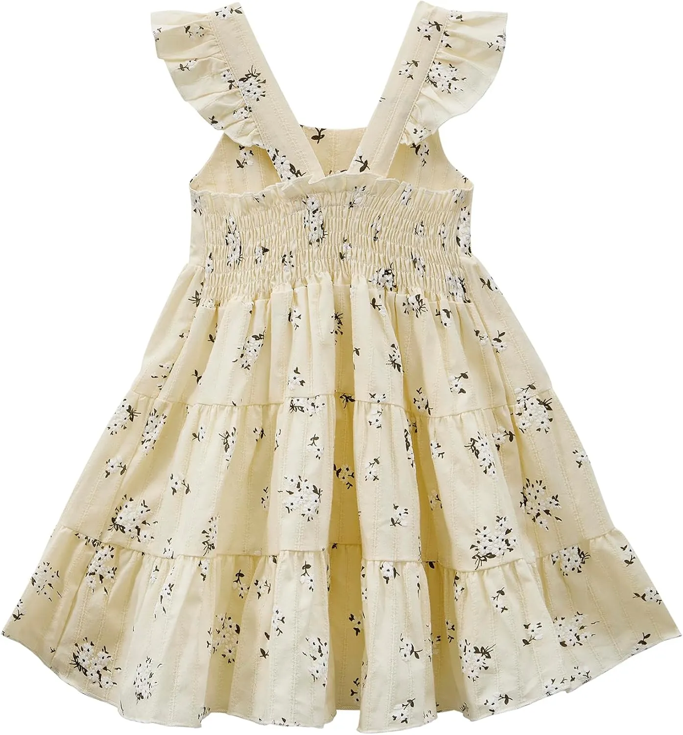 Zando Toddler Dress for Girls Ruffle Sleeveless Baby Girl Clothes Flower Summer Beach Sundress Baby Girl Dress 1-4T